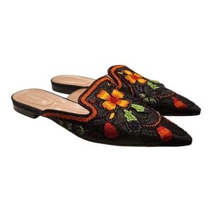 ALBERTA FERRETTI | Floral Embroidered Pointed-Toe Mules in Size EU 40 / …